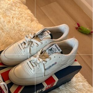 Reeboks cream and green